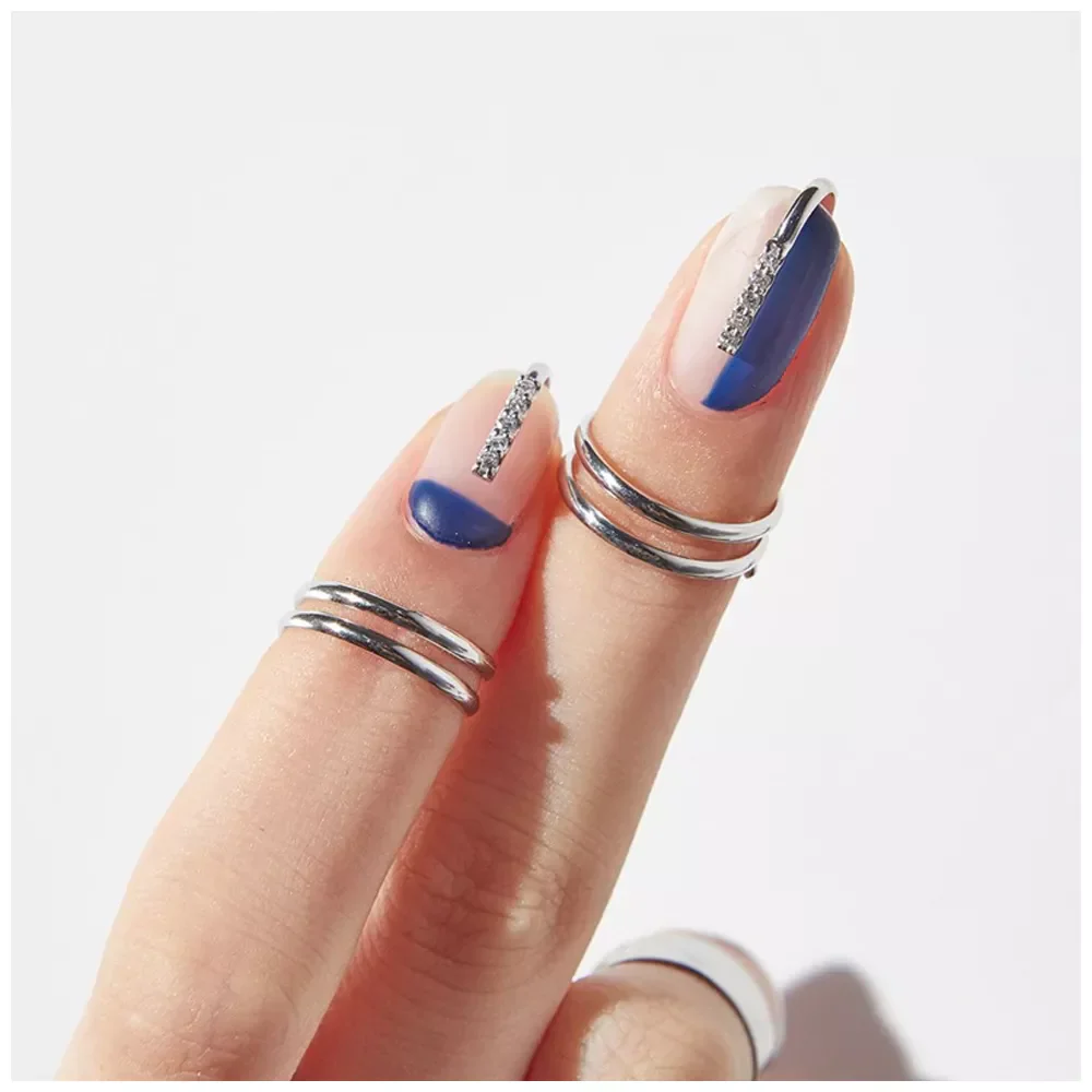 Elegant Fingertip Chic Gothic Slim Metal Nail Rings - Image 2