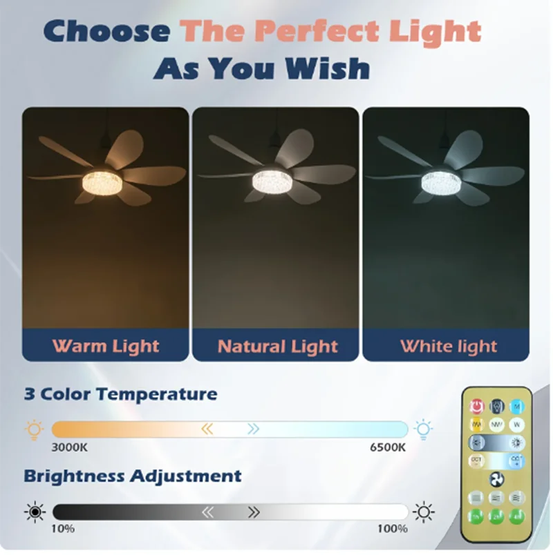 Elegant Flower Energy Saving RC Ceiling Fan Lamp - Image 5