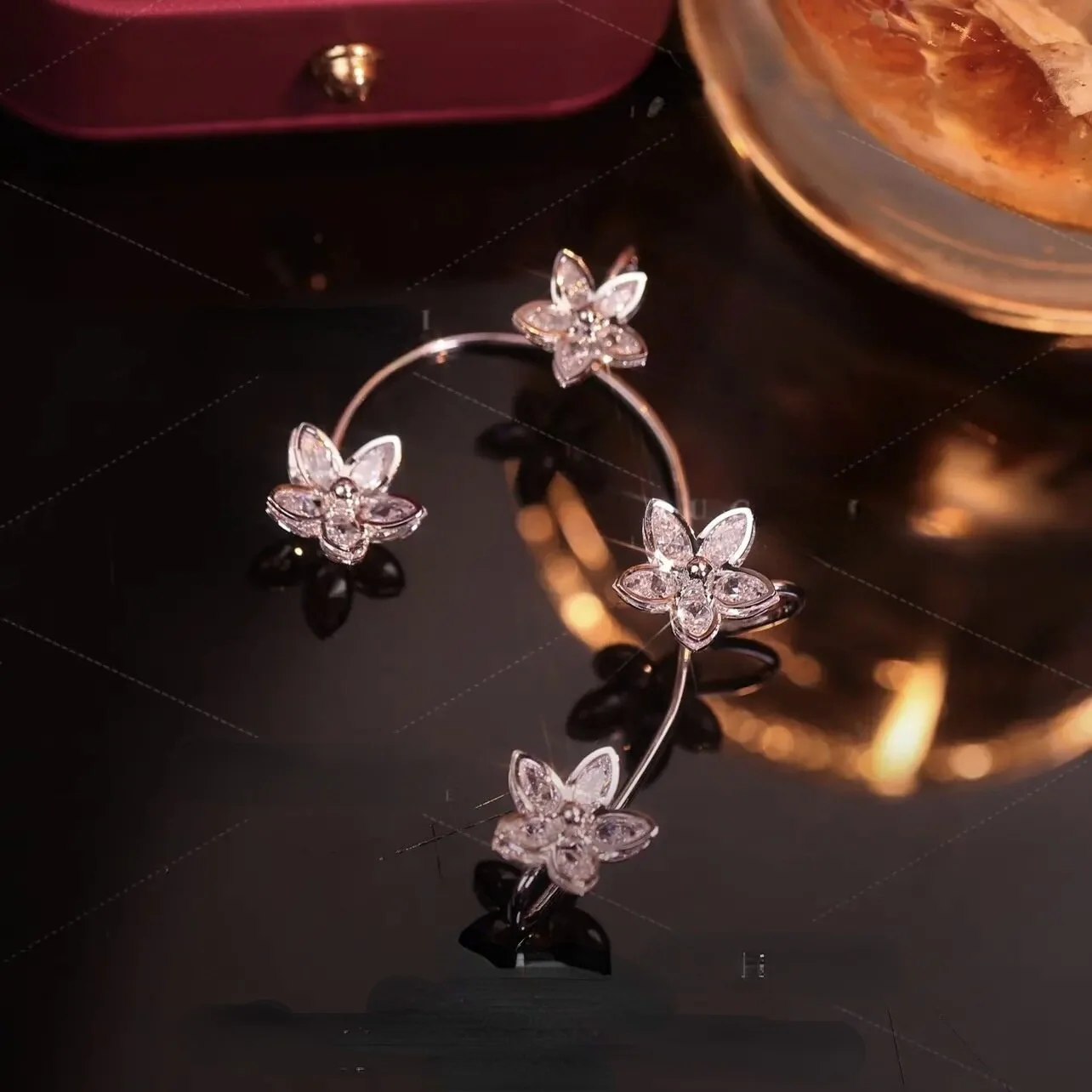 Elegant Flowers Adjustable Clip Earrings - Image 2