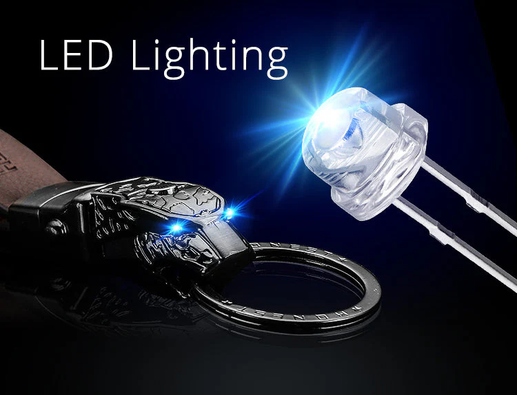 Elegant Leather Leopard Keychain Light - Image 7
