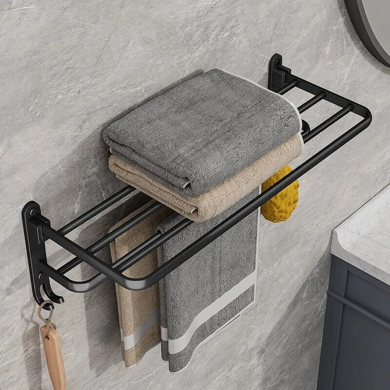 Elegant Life Space-Saving Foldable Aluminum Towel Rack - Image 3