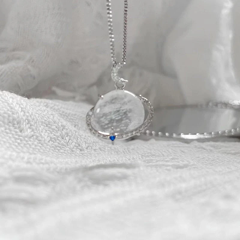 Elegant Lunar Bliss Crystal Necklace - Image 2