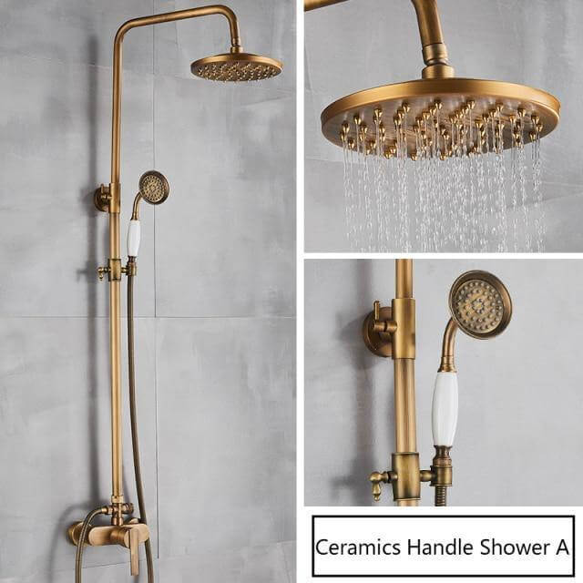 Elegant Luxury Antique Rainfall Bathroom Shower Set - Image 21
