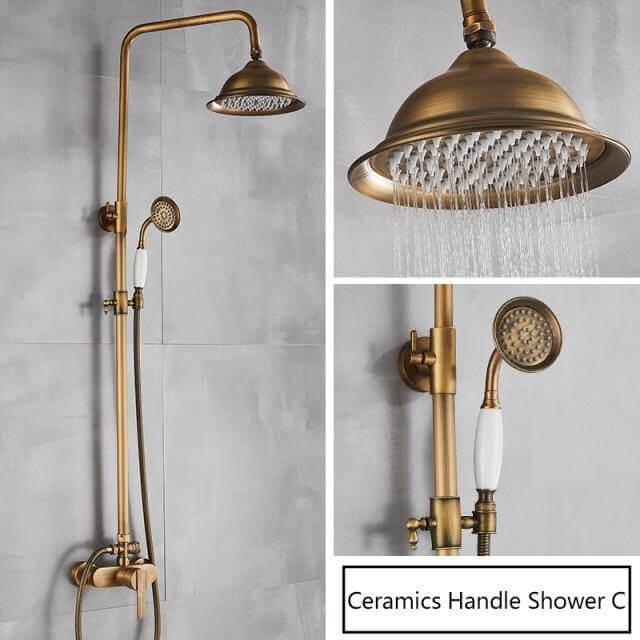 Elegant Luxury Antique Rainfall Bathroom Shower Set - Image 24