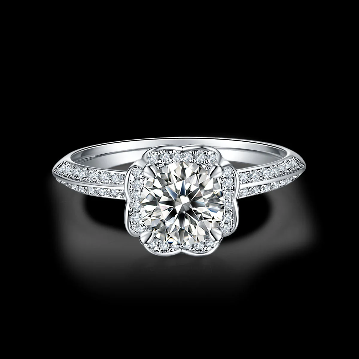Elegant Luxury Handmade Silver Moissanite Women Ring - Image 5