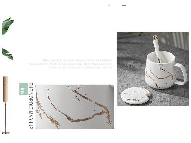 Elegant Marble Ceramic Coffee Mug Gift Set - Image 10