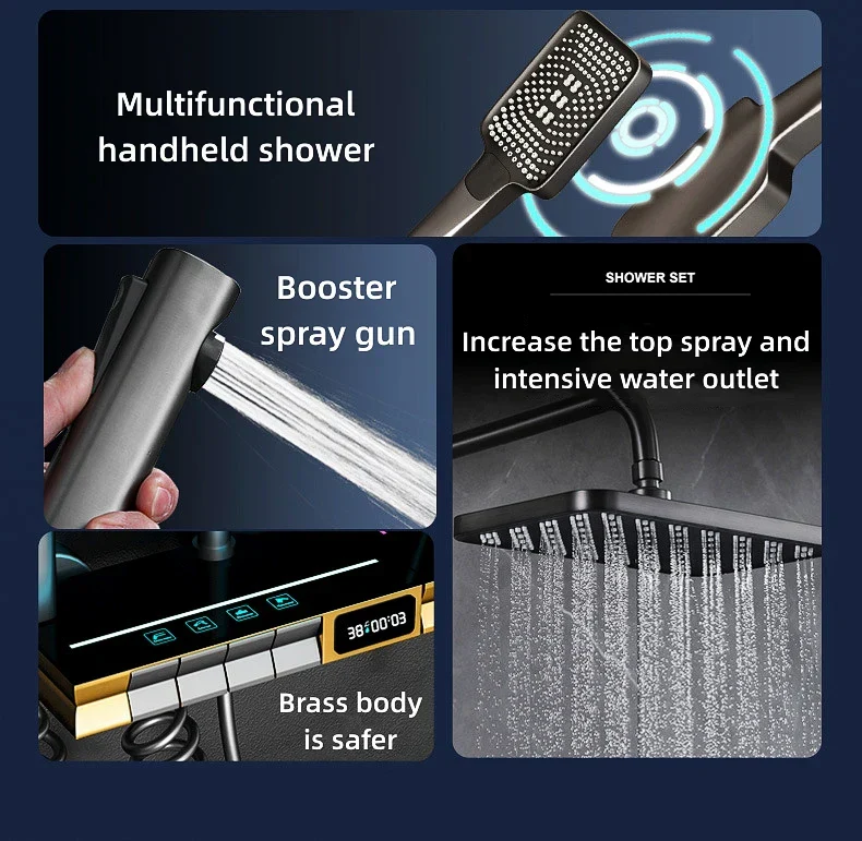 Elegant Nordic Piano Key Style Ambient Light Shower Set - Image 3