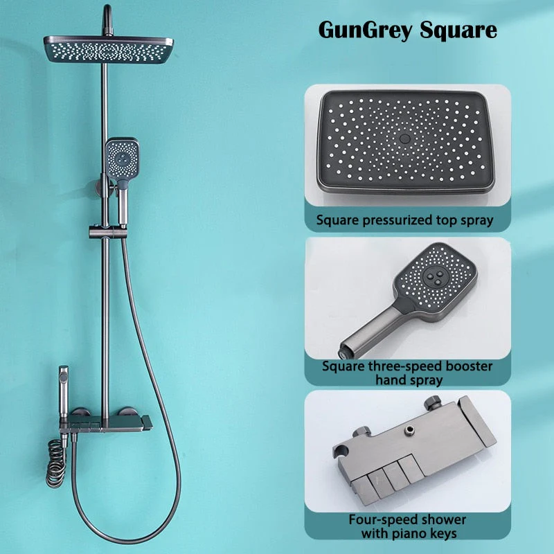 Elegant Piano Style Rainfall Bathroom Shower Set - Image 10