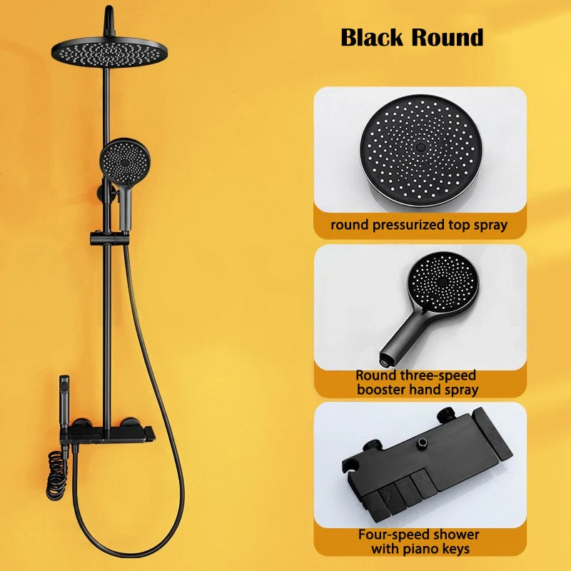 Elegant Piano Style Rainfall Bathroom Shower Set - Image 14