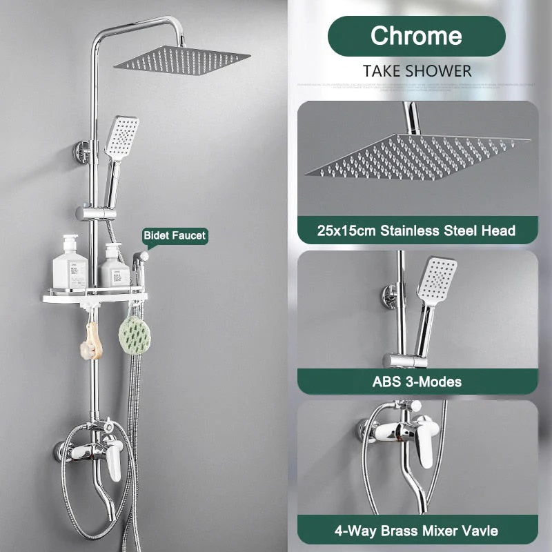 Elegant Piano Style Rainfall Bathroom Shower Set - Image 15