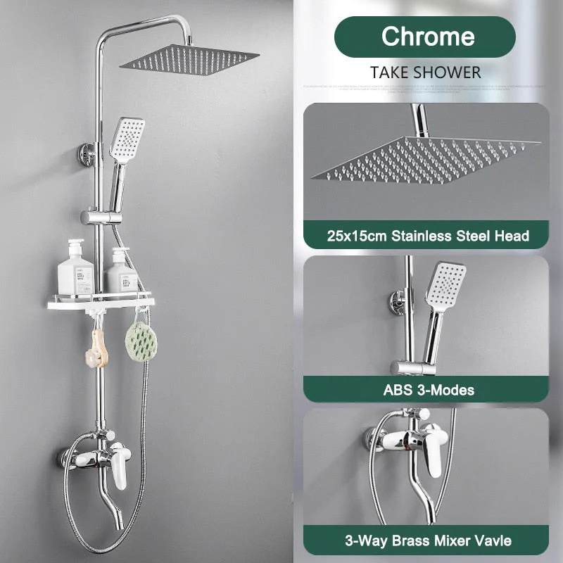 Elegant Piano Style Rainfall Bathroom Shower Set - Image 16