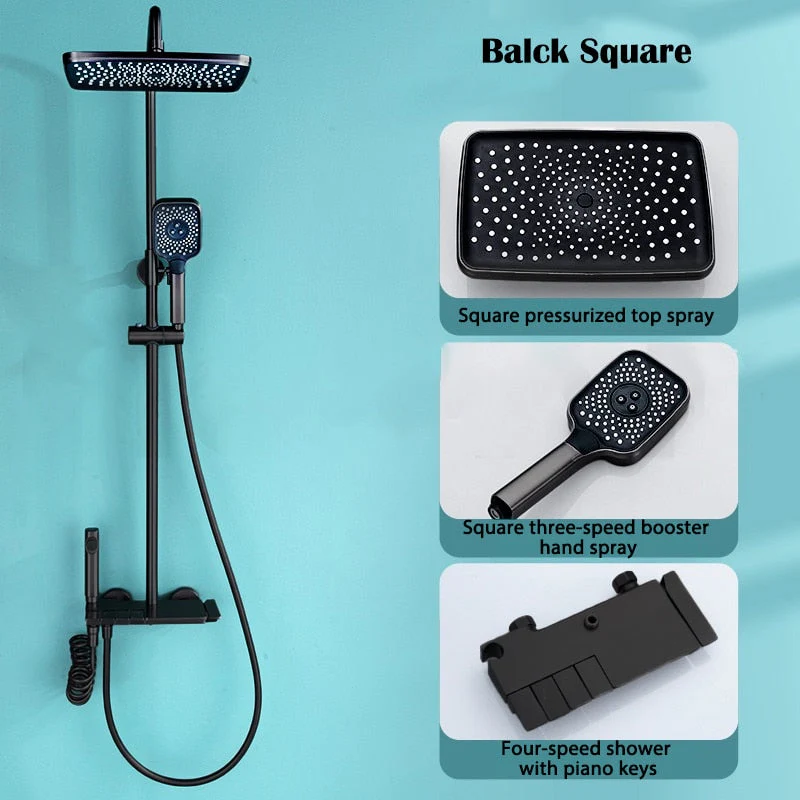 Elegant Piano Style Rainfall Bathroom Shower Set - Image 19