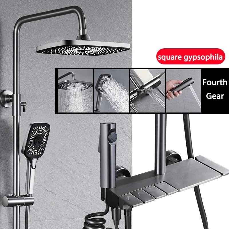 Elegant Piano Style Rainfall Bathroom Shower Set - Image 5
