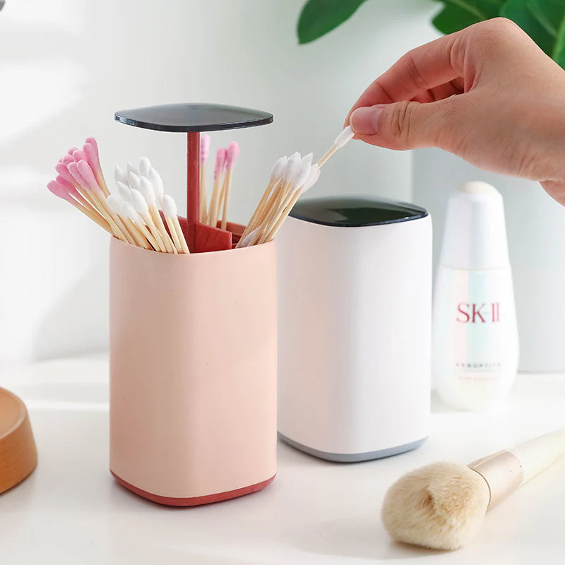 Elegant Pop-Up Toothpick Cotton Swab Storage Dispenser - Image 3