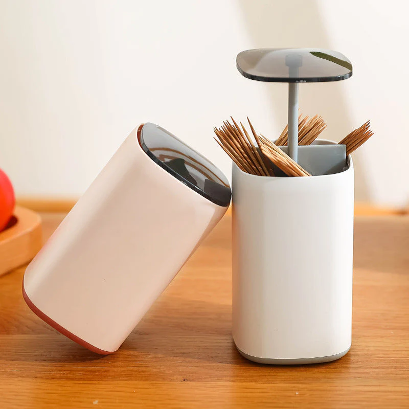 Elegant Pop-Up Toothpick Cotton Swab Storage Dispenser - Image 5
