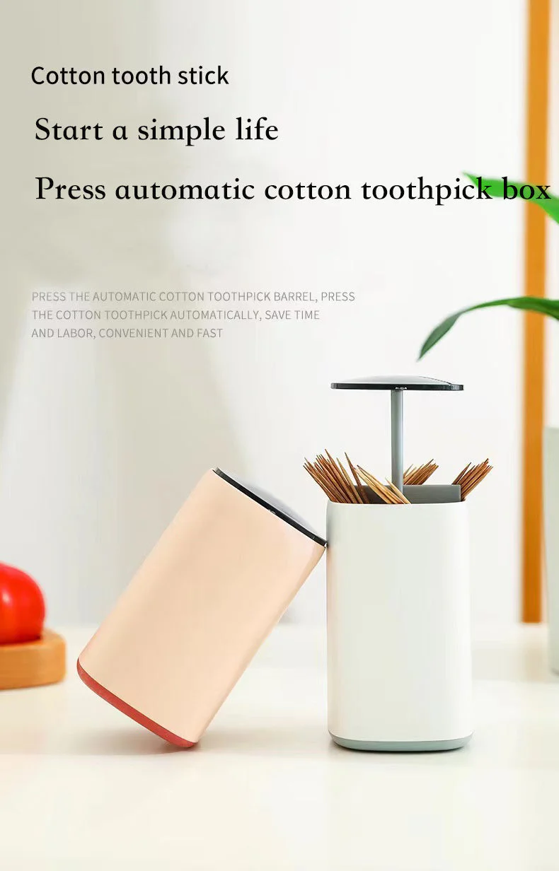 Elegant Pop-Up Toothpick Cotton Swab Storage Dispenser - Image 9
