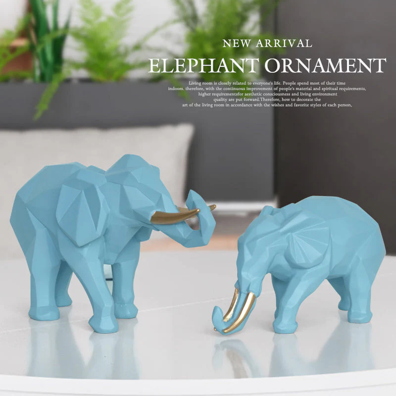 Elegant Resin Modern Elephant Statue - Image 2