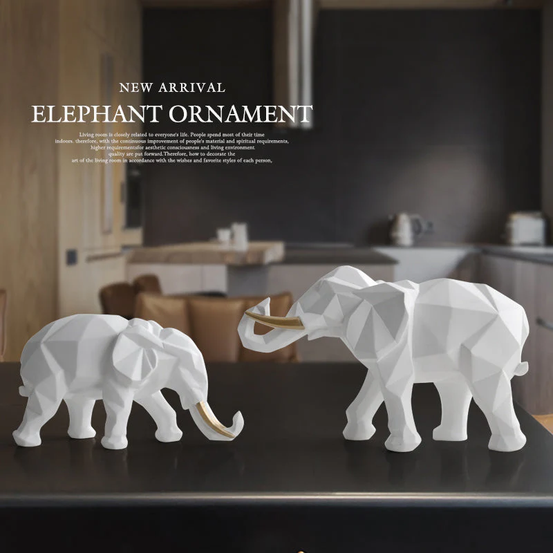 Elegant Resin Modern Elephant Statue - Image 4