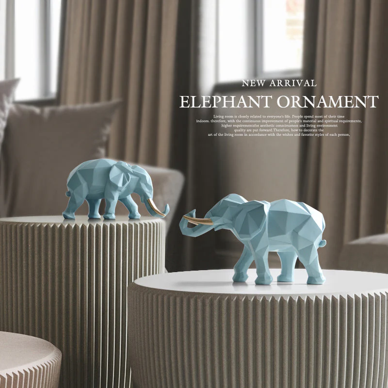 Elegant Resin Modern Elephant Statue - Image 5