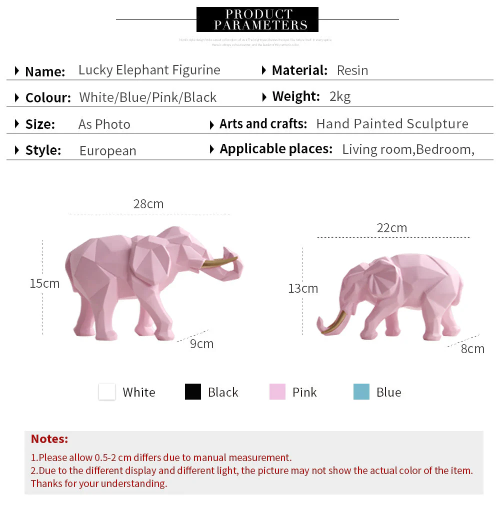 Elegant Resin Modern Elephant Statue - Image 7