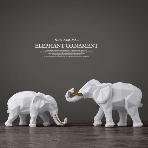 Elegant Resin Modern Elephant Statue - Image 8