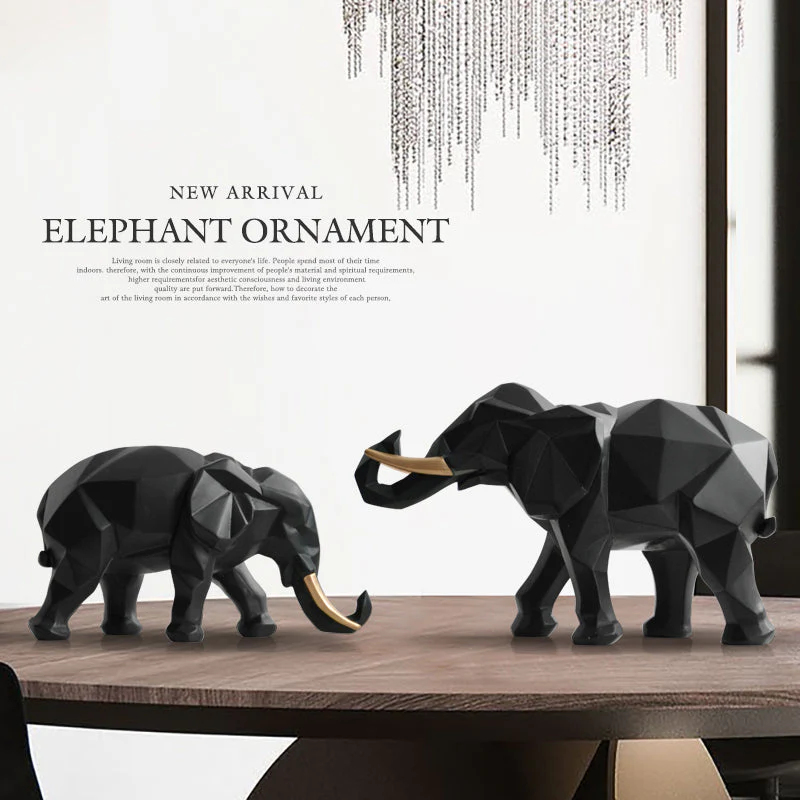 Elegant Resin Modern Elephant Statue - Image 9