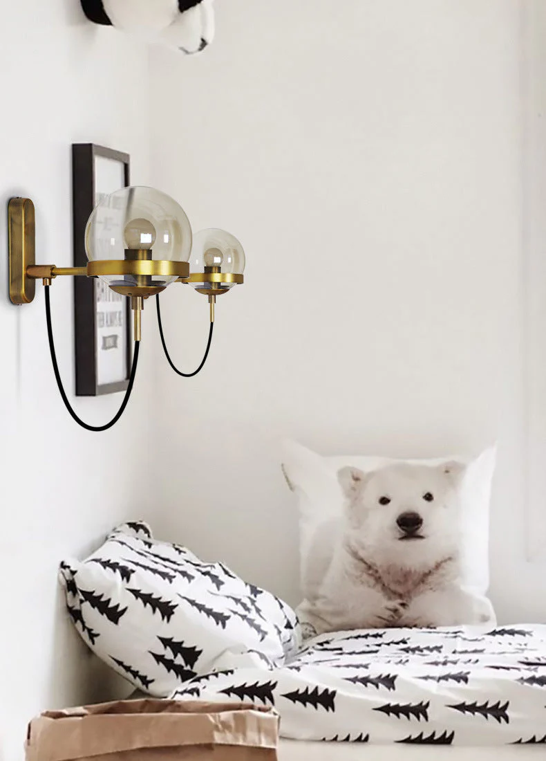 Elegant Retro Wall Glass Ball Lamp - Image 2