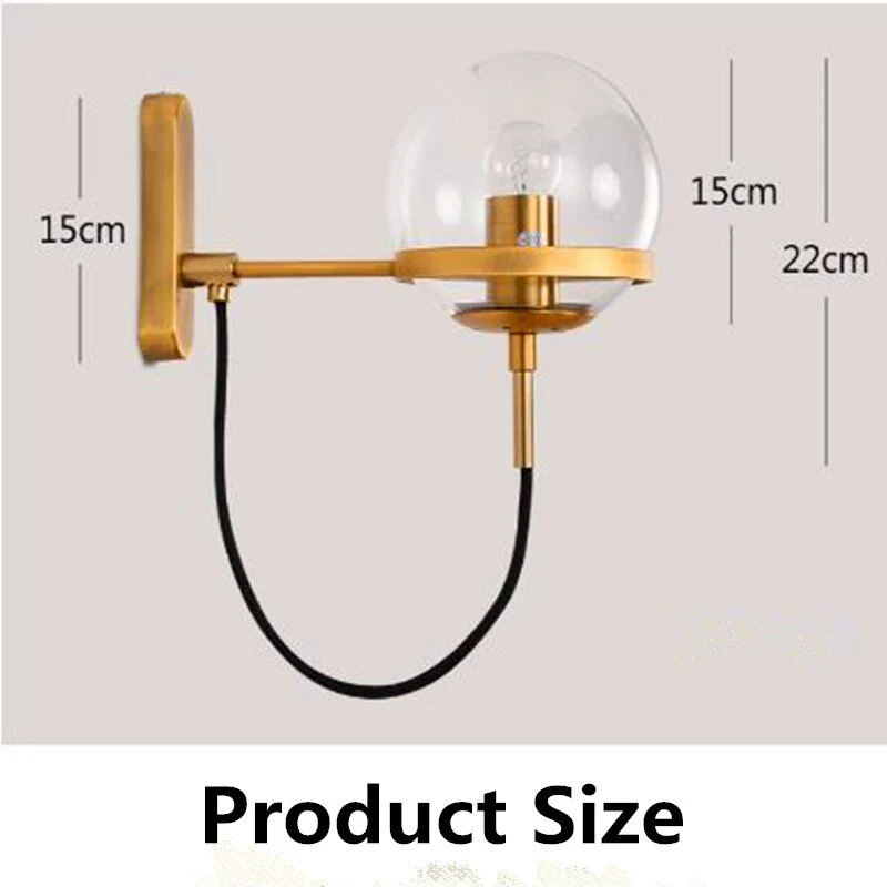 Elegant Retro Wall Glass Ball Lamp - Image 3