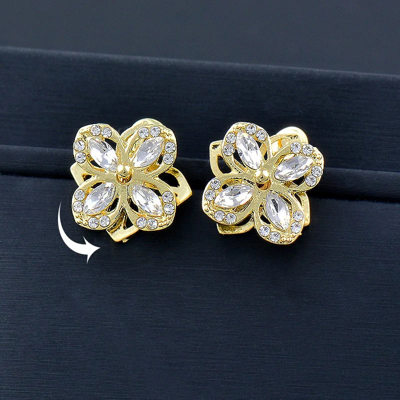 Elegant Rotatable Windmill Flower Earrings - Image 2