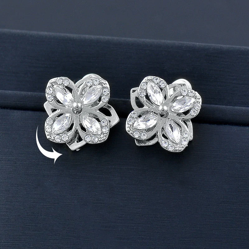 Elegant Rotatable Windmill Flower Earrings - Image 4