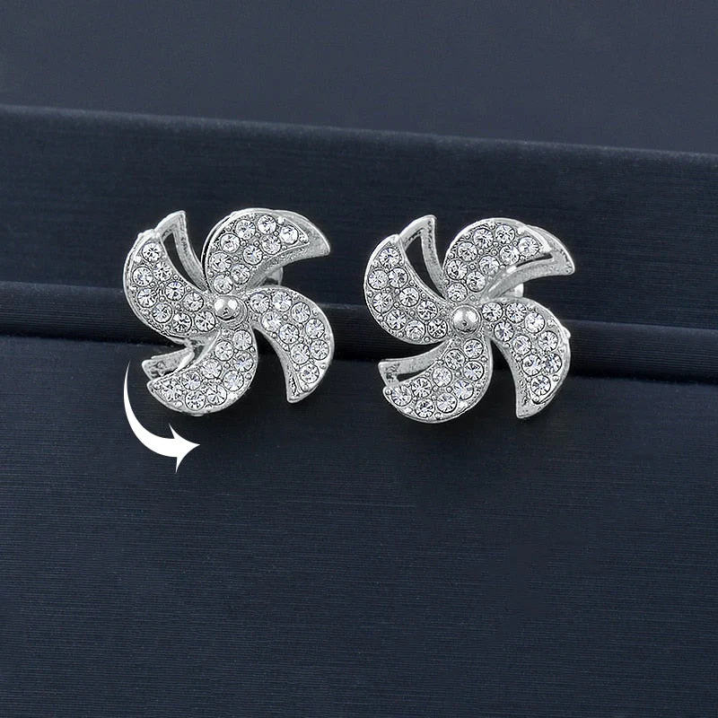Elegant Rotatable Windmill Flower Earrings - Image 5