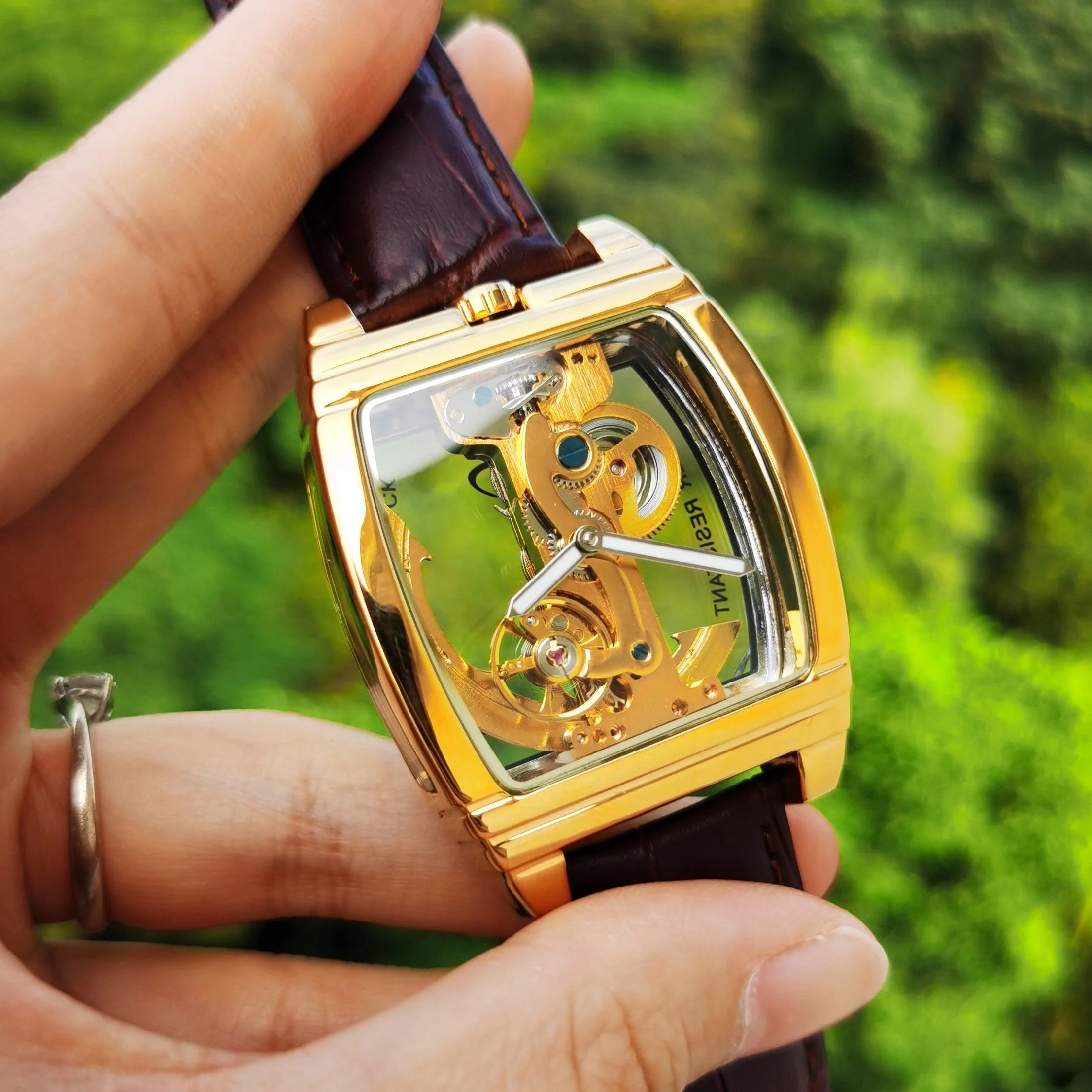 Elegant Self Winding Transparent Mechanical Men Watches - Image 3
