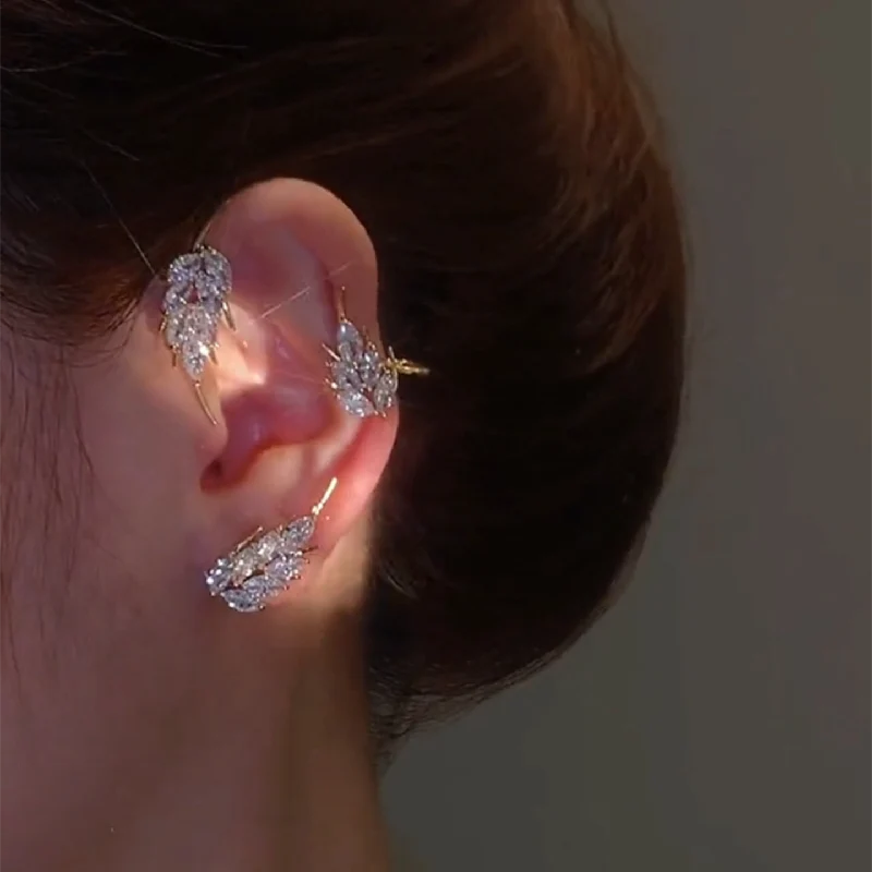 Elegant Sparkling Zircon Fairy Wings Earrings - Image 2