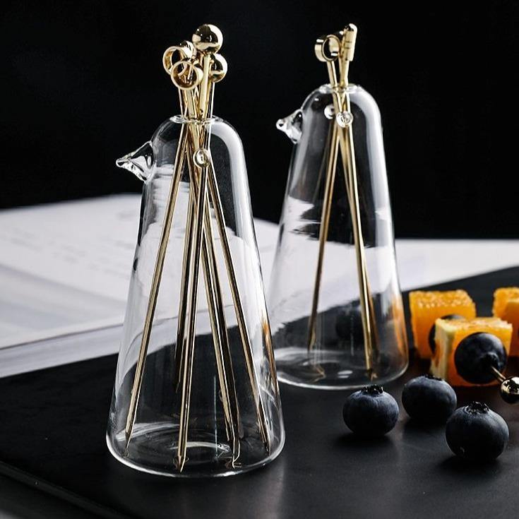 Elegant Stainless Steel Fruit Fork Jar - Image 9