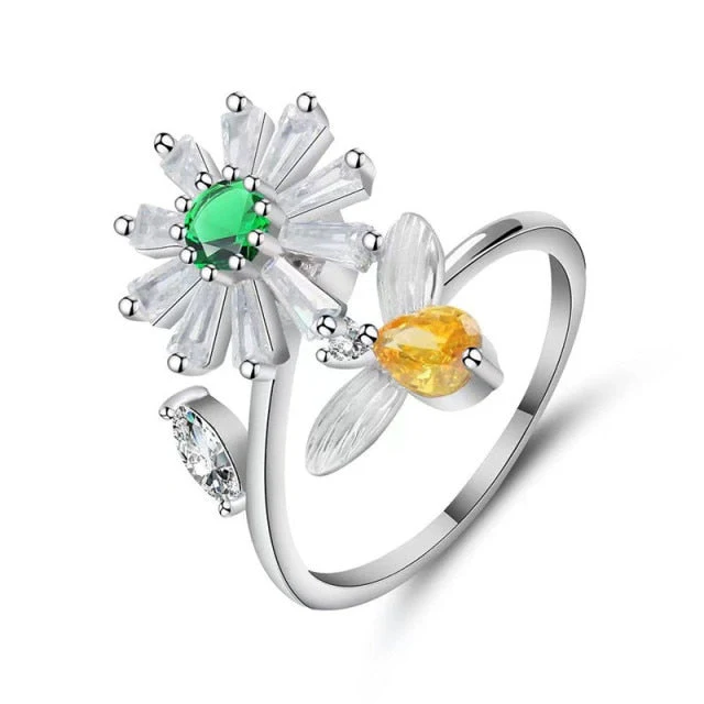 Elegant Sunflower Sunshine Rotating Ring - Image 10