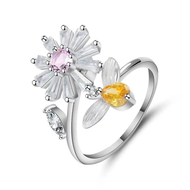 Elegant Sunflower Sunshine Rotating Ring - Image 6