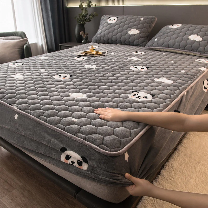 Elegant Velvet Thick Mattress Cover - Image 10