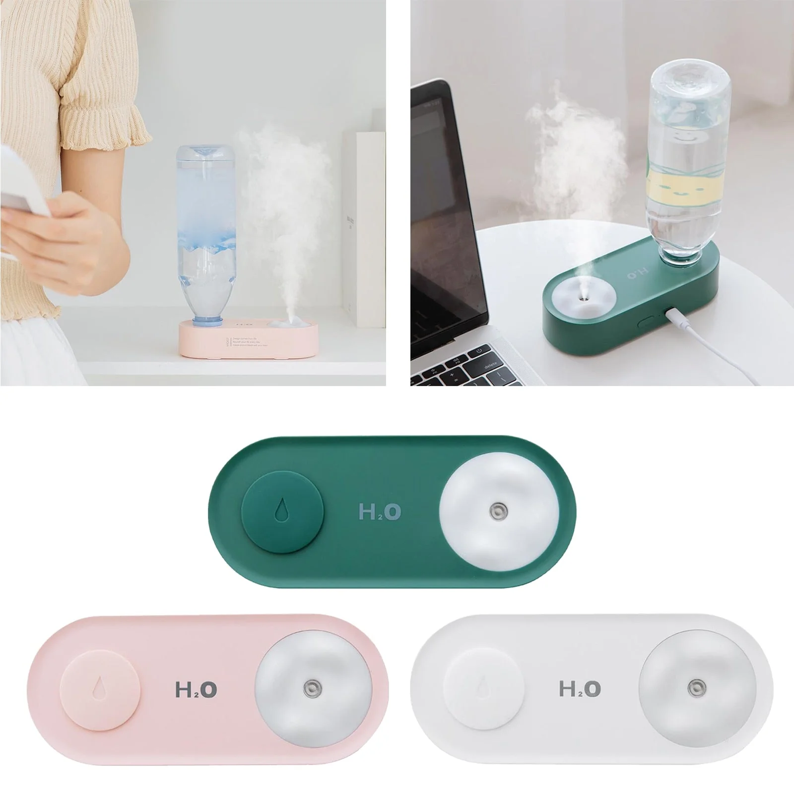 Elegant Water Bottle Humidifier Night Lamp - Image 3