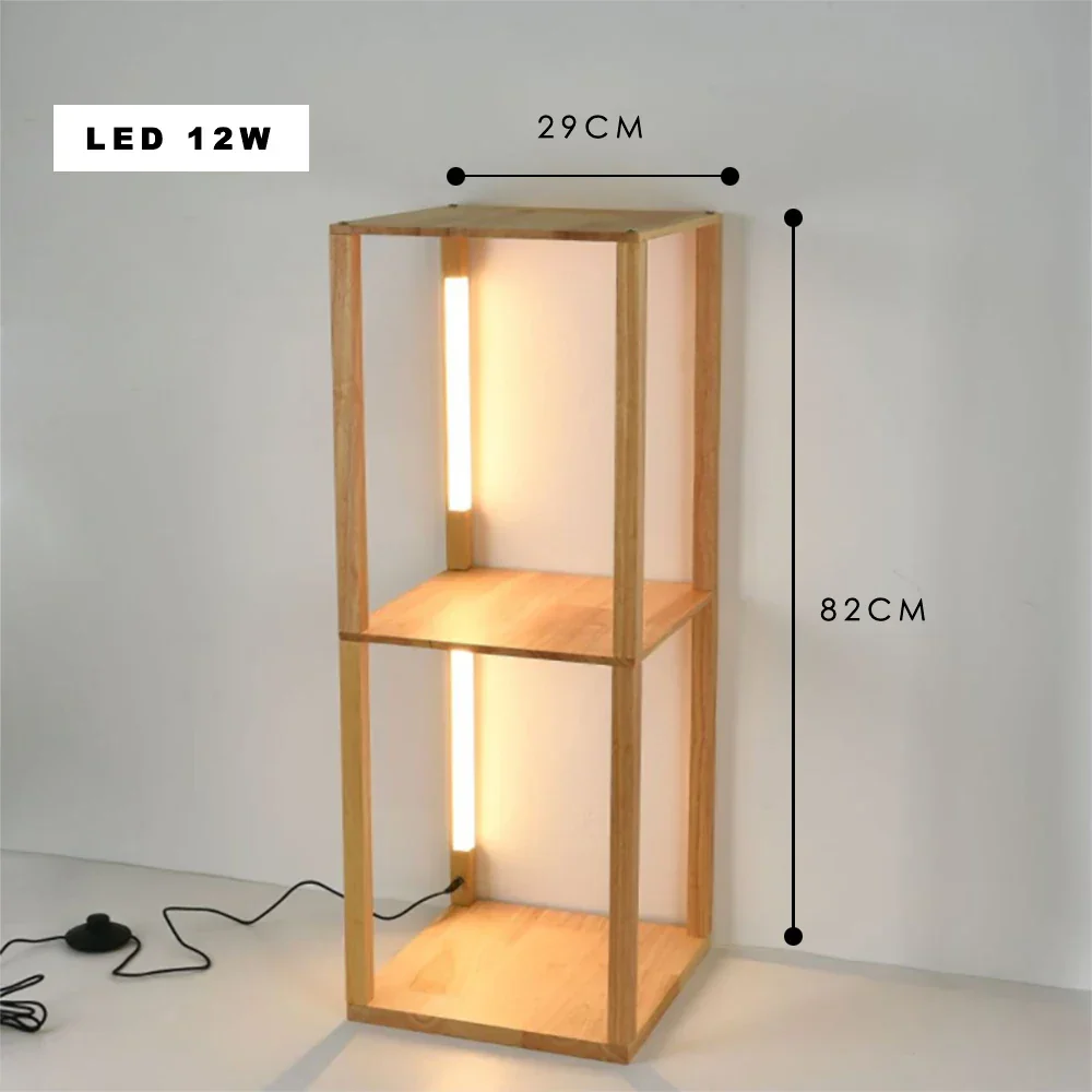 Elegant Wooden LED Light Nordic Shelf - Image 11