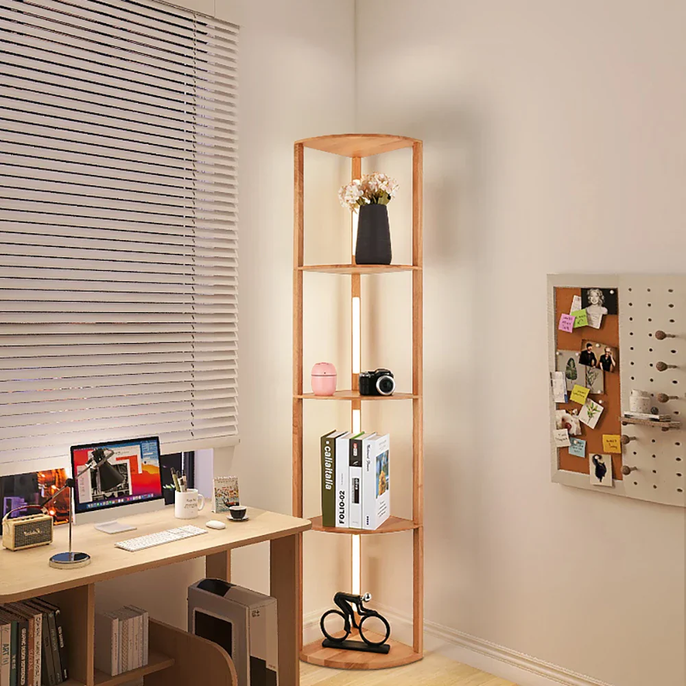 Elegant Wooden LED Light Nordic Shelf - Image 4