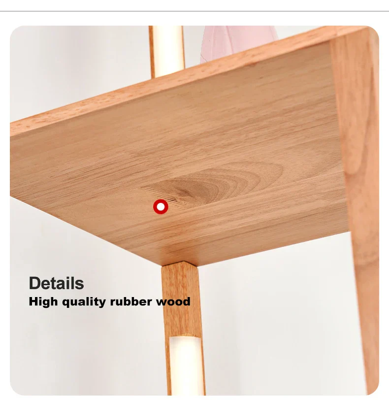 Elegant Wooden LED Light Nordic Shelf - Image 7