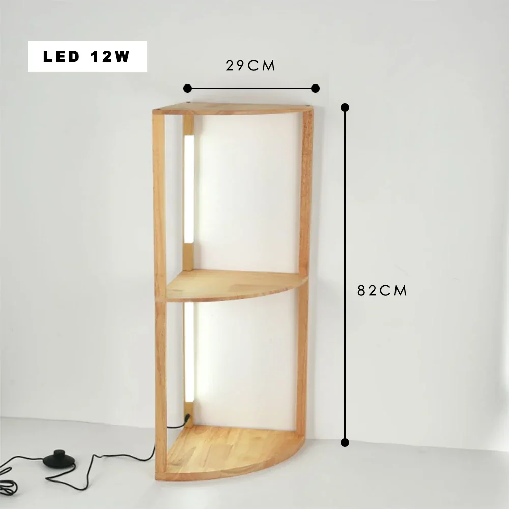 Elegant Wooden LED Light Nordic Shelf - Image 9