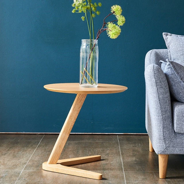 Elegant Wooden Sofa Side Round Desk - Image 9