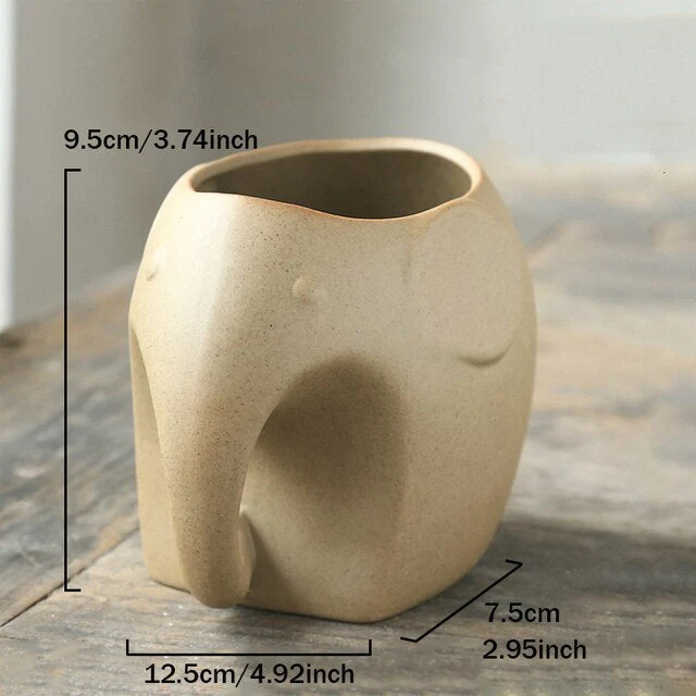 Elephant Minimal Ceramic Flower Pot - Image 11
