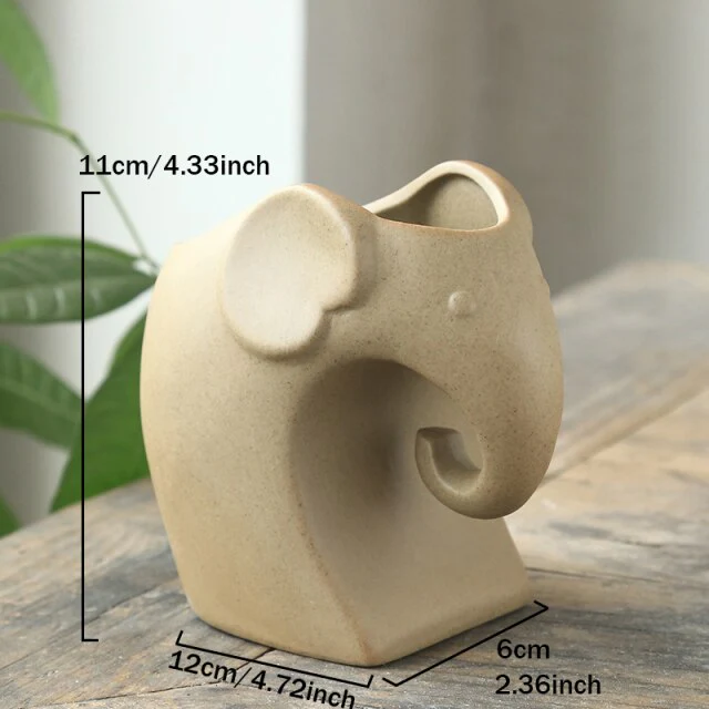 Elephant Minimal Ceramic Flower Pot - Image 13