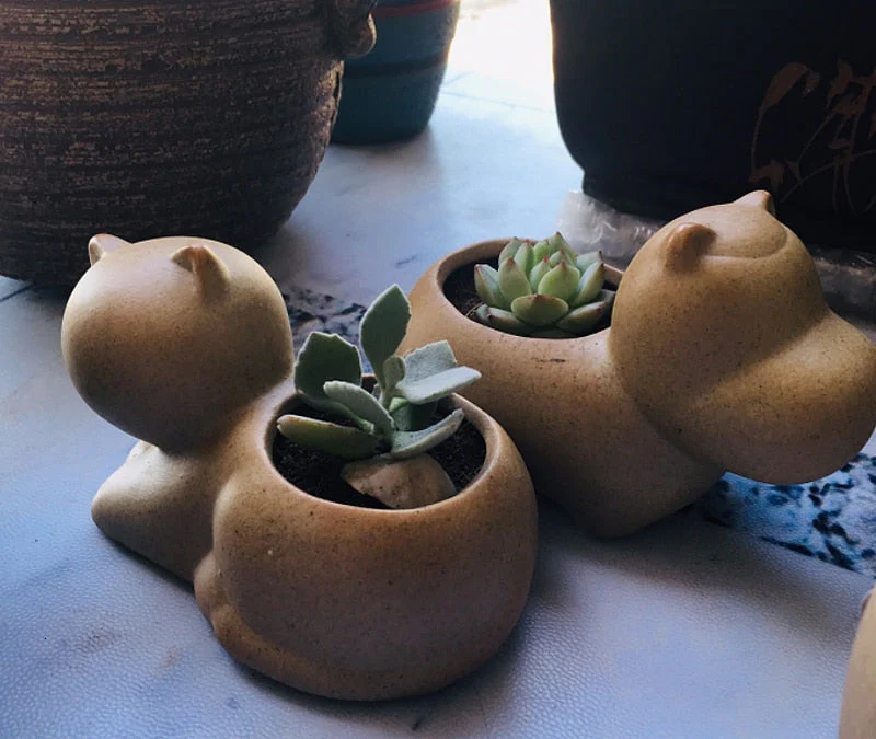 Elephant Minimal Ceramic Flower Pot - Image 2