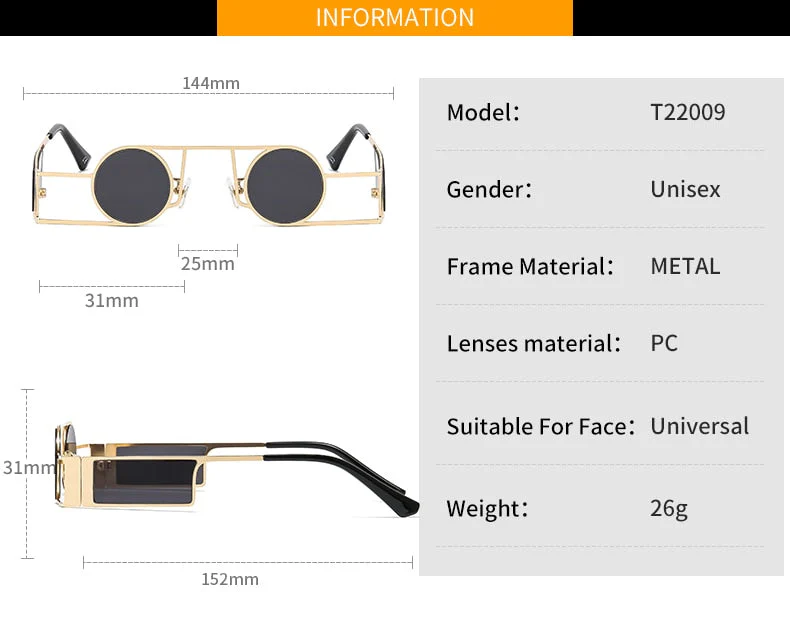 Elite Round Metal Frame Sunglasses - Image 3