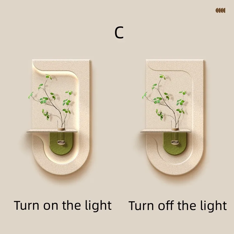 Entrance Decoration Green Plant Wall Vase Lamp - Image 7
