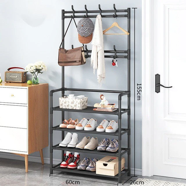Entry Organizer Coat Hanger Elegant Shoe Rack - Image 11