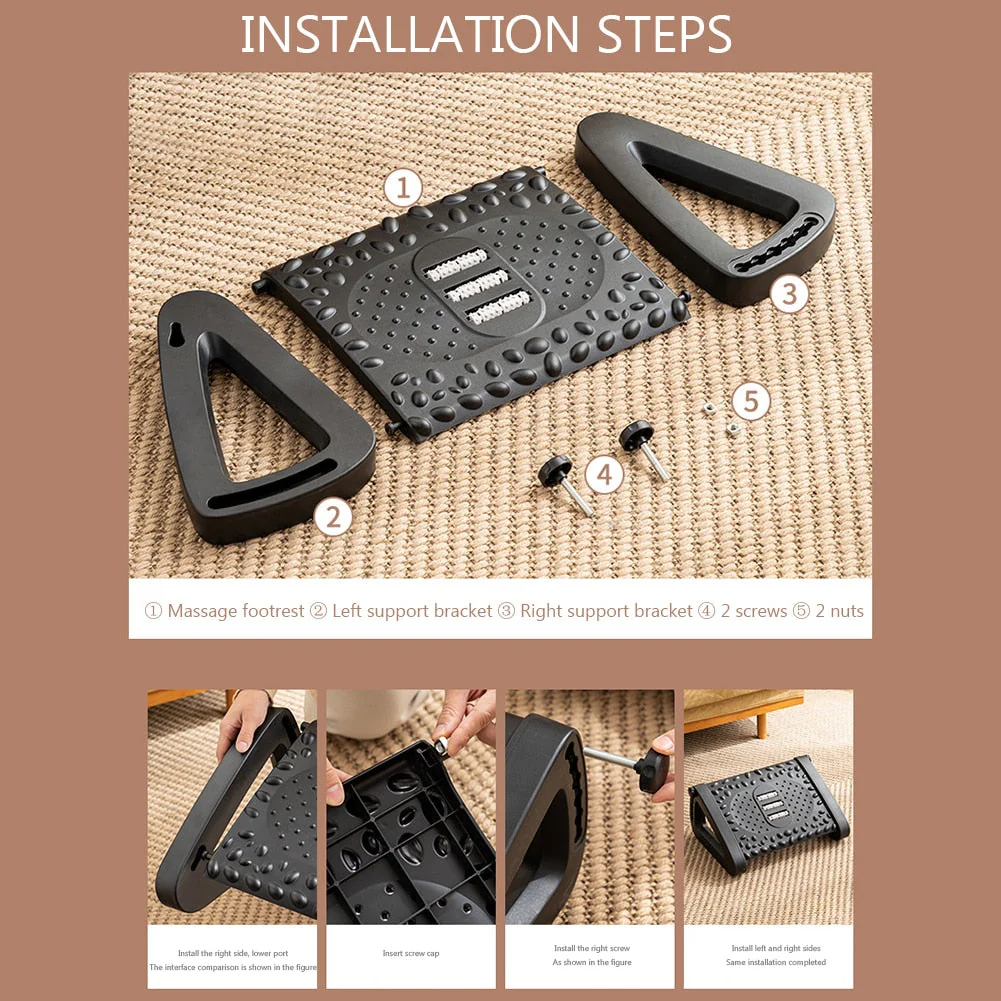 Ergonomic Home Office Foot Rest Massager - Image 3